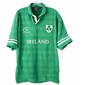 Ireland Rugby Shirt Live For Rugby Green Shamrock Crest XL Sports